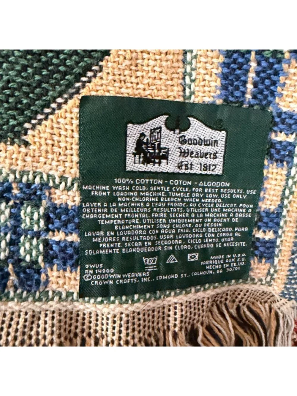 Golf-Themed Woven Throw Blanket + Decorative Pillow Set By Goodwin Weavers